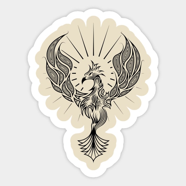 Phoenix Tribal Tattoo Design Sticker by Pangea5